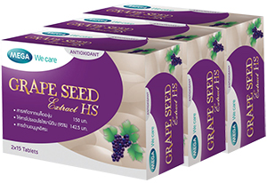 รูปภาพของ Mega We Care Grape Seed Extract HS 150mg. (2กล่องX30เม็ด) ฟรี 1กล่อง